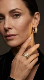 ZİKZAK MODEL YÜZÜK KÜPE SETİ - Görsel 2